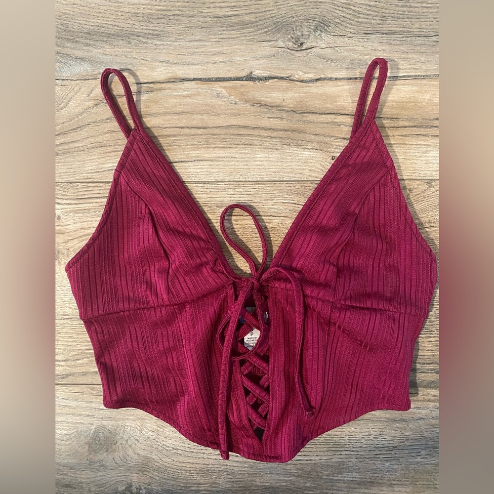 Urban outfitters burgundy crop top